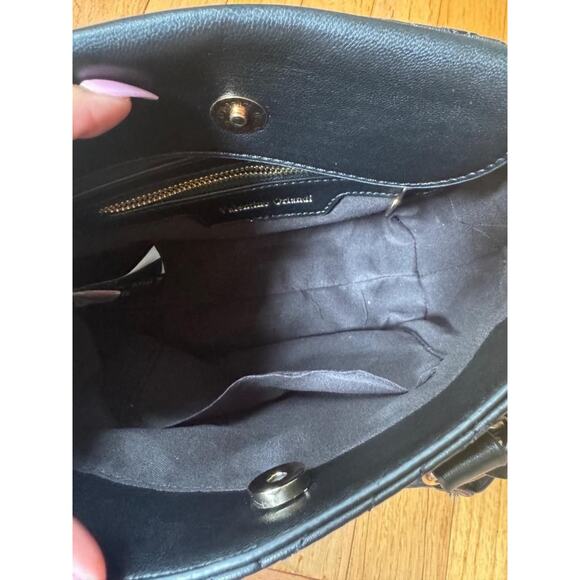 VALENTINO ORLANDI BLACK quilted VEGAN LEATHER BAG PURSE (PU500 - Picture 8 of 10